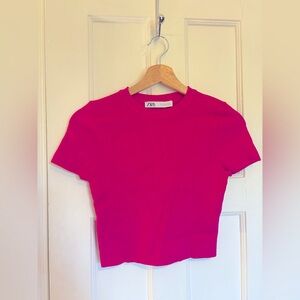 Zara Vibrant Pink Knit Top